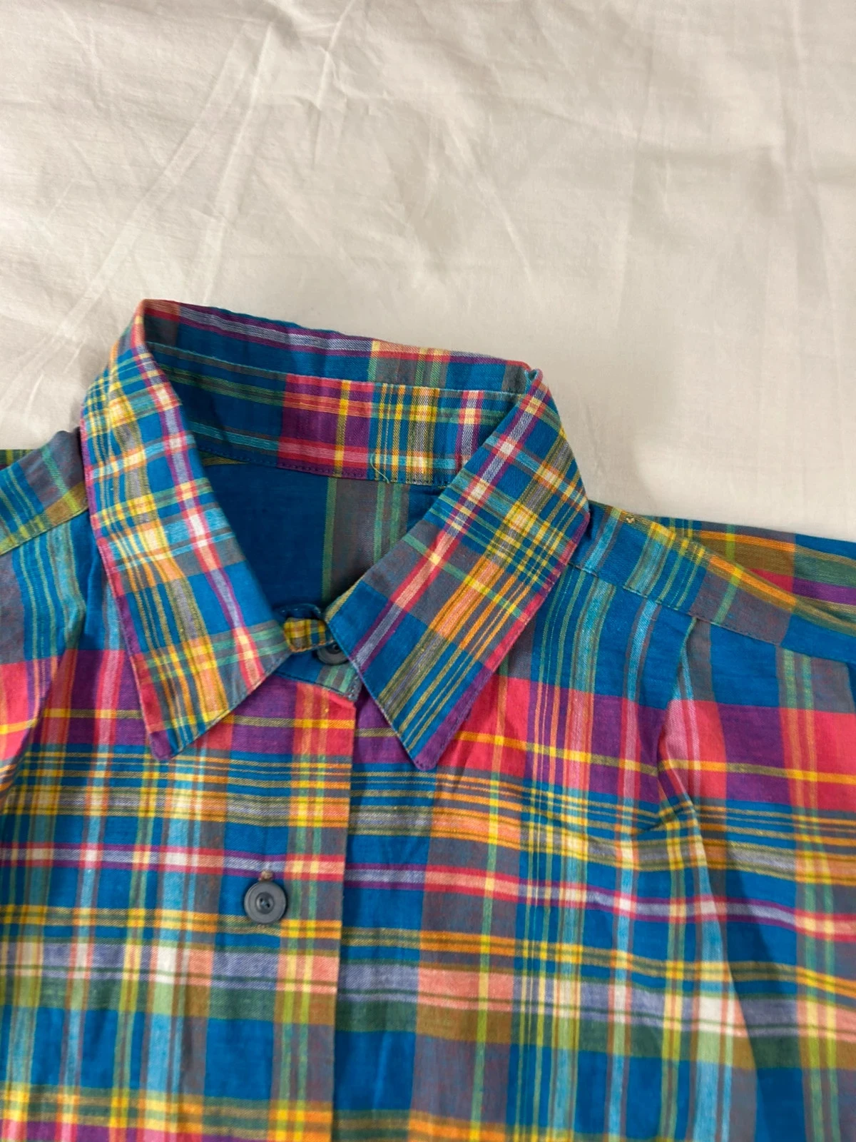 Chemise à carreaux vintage multicolore – photo 6